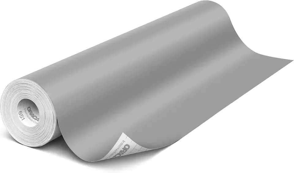 ORACAL 651 Matte Grey Vinyl Durable Roll Easy to Weed Permanent Adhesive Craft Vinyl for Plotting Machines, Decals & DIY Projects 24" x 150ft