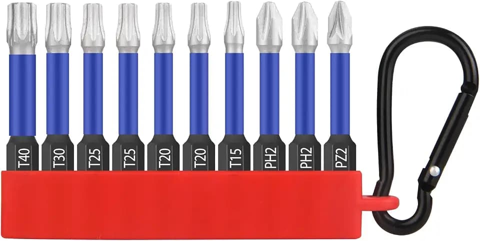 HPHOPE Impact Torx Bit Set 10PCS (T15-T40, PH2, PZ2), S2 Steel, Magnetic