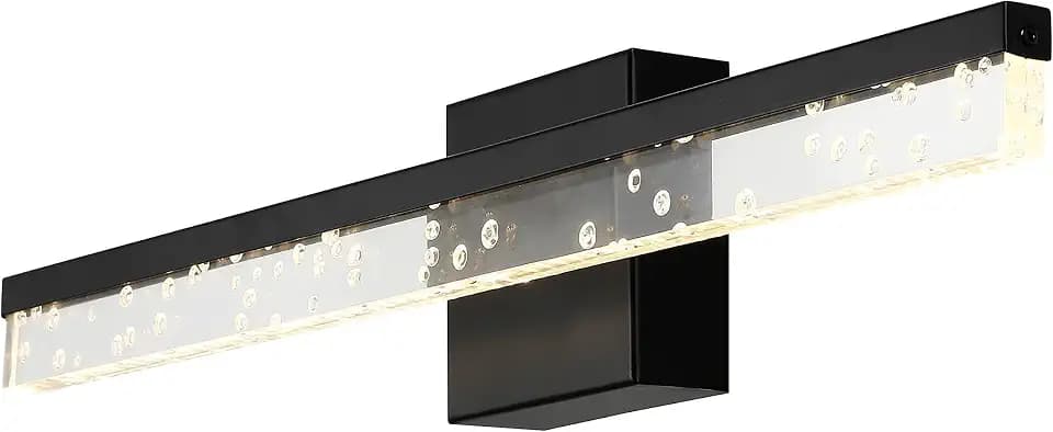 JONATHAN Y Mario Integrated LED 1-Light Vanity 22", Black/Clear