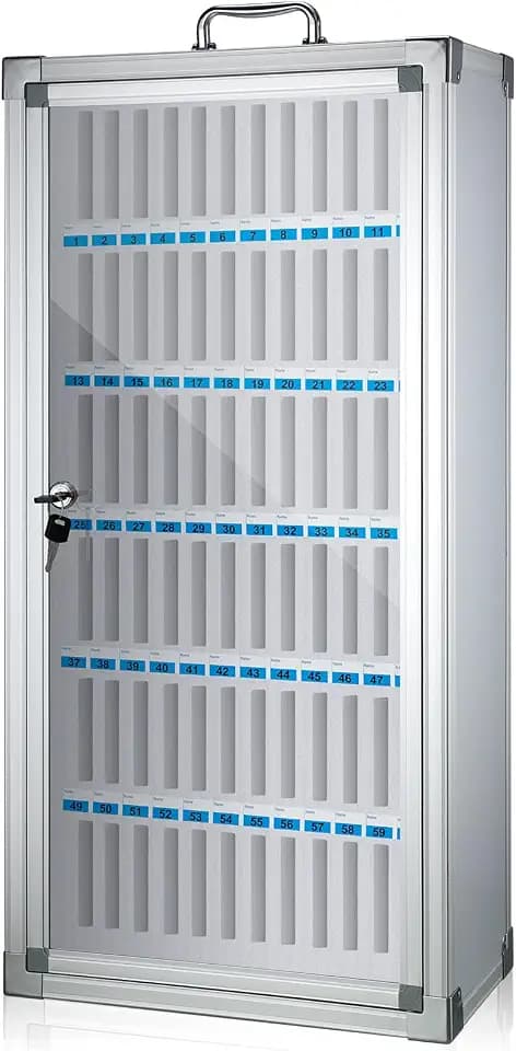 Amylove 72 Slots Cell Phone Locker Storage Box for Classroom, White