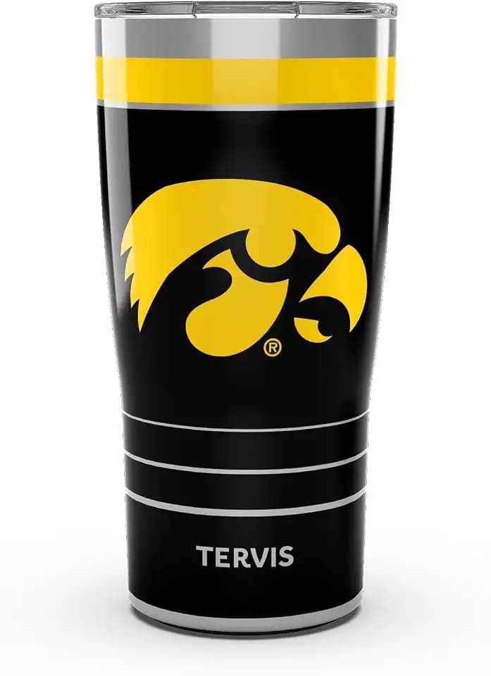 Tervis Traveler Iowa Hawkeyes - MVP Triple Insulated Tumbler Travel Cup Keeps Drinks Cold & Hot, 20oz, Stainless Steel