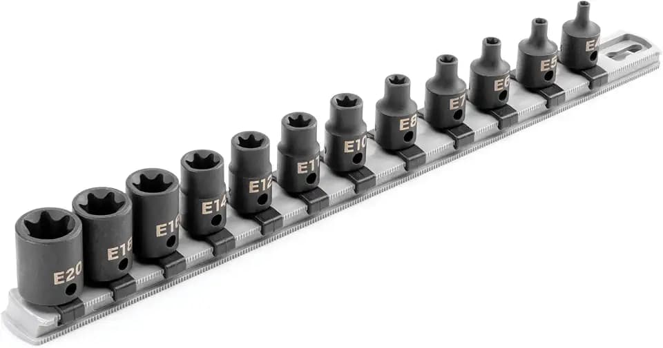 TEKTON 3/8 Inch Drive External Star Impact Socket Set, 12-Piece | SID91116
