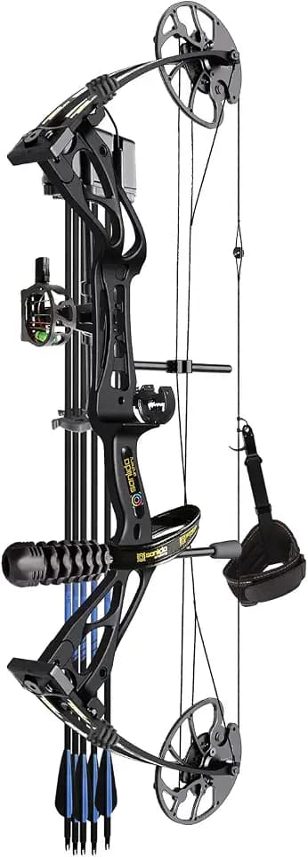 Sanlida Archery Dragon X8 RTH Compound Bow Package for Adults and Teens,18”-31” Draw Length,0-70 Lbs Draw Weight,up to IBO 310 fps,No Bow Press Needed,Limited Life-time Warranty,RH Only