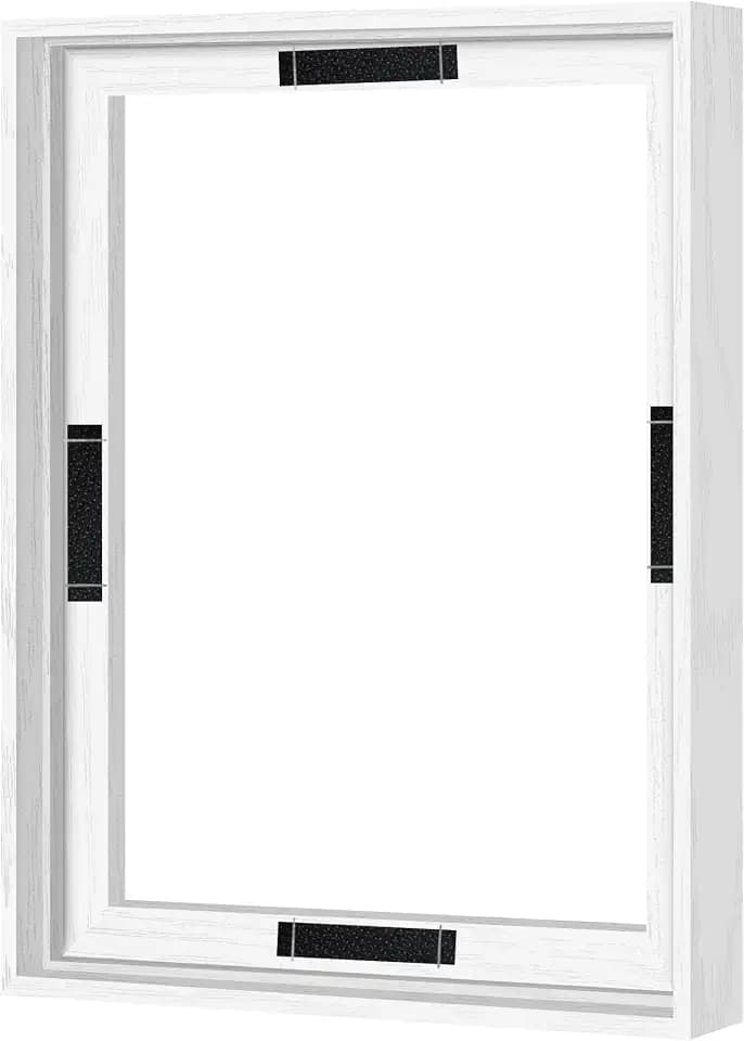 Abtgt Canvas Floating 11x14 Frame with 0.9" Deep, White, With Adhesive