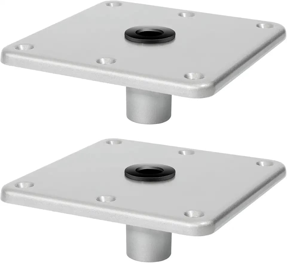 TEPU Boat Seat Base 7" x 7" Aluminum Alloy Material 3/4" Pin Post Socket, Heavy Duty Boat Seat Pedestals, Corrosion Resistant, Suitable for jon boats, canoes, bass boats and most other boat seat Mount