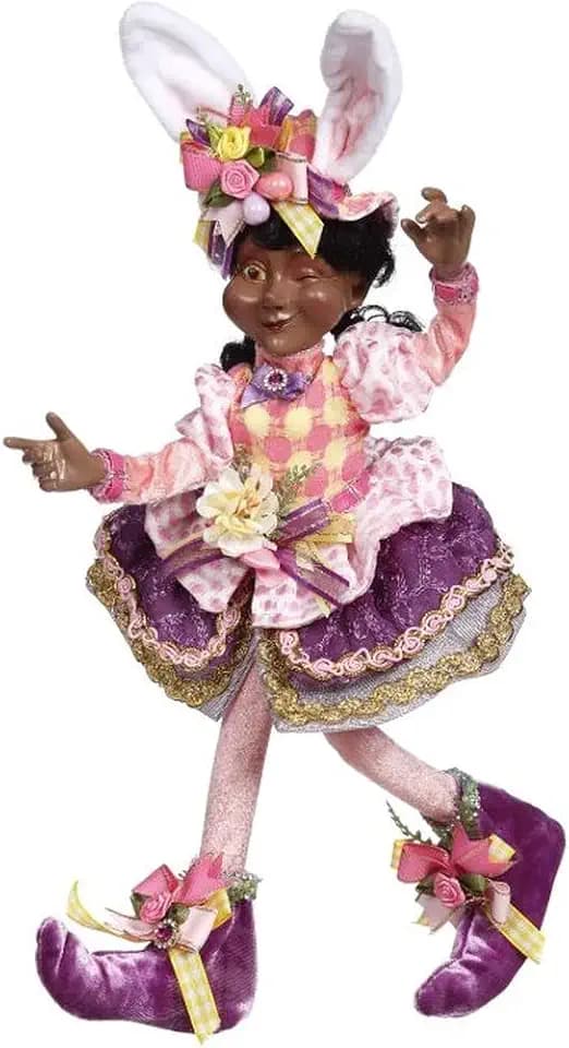 Mark Roberts Elves 51-37160 African American Easter Bonnet Elfin Small 12.5 Inches
