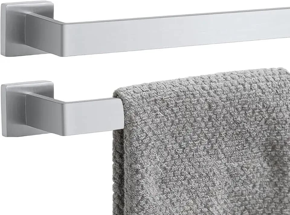 2 Packs 36 Inch Bathroom Towel Bar SUS304 Stainless Steel Brushed Nickel Towel Holder Wall Mounted Heavy Duty Towel Rack Bathroom Towel Rod Modern Square Base Design(2, Brushed Nickel, 36 Inch)