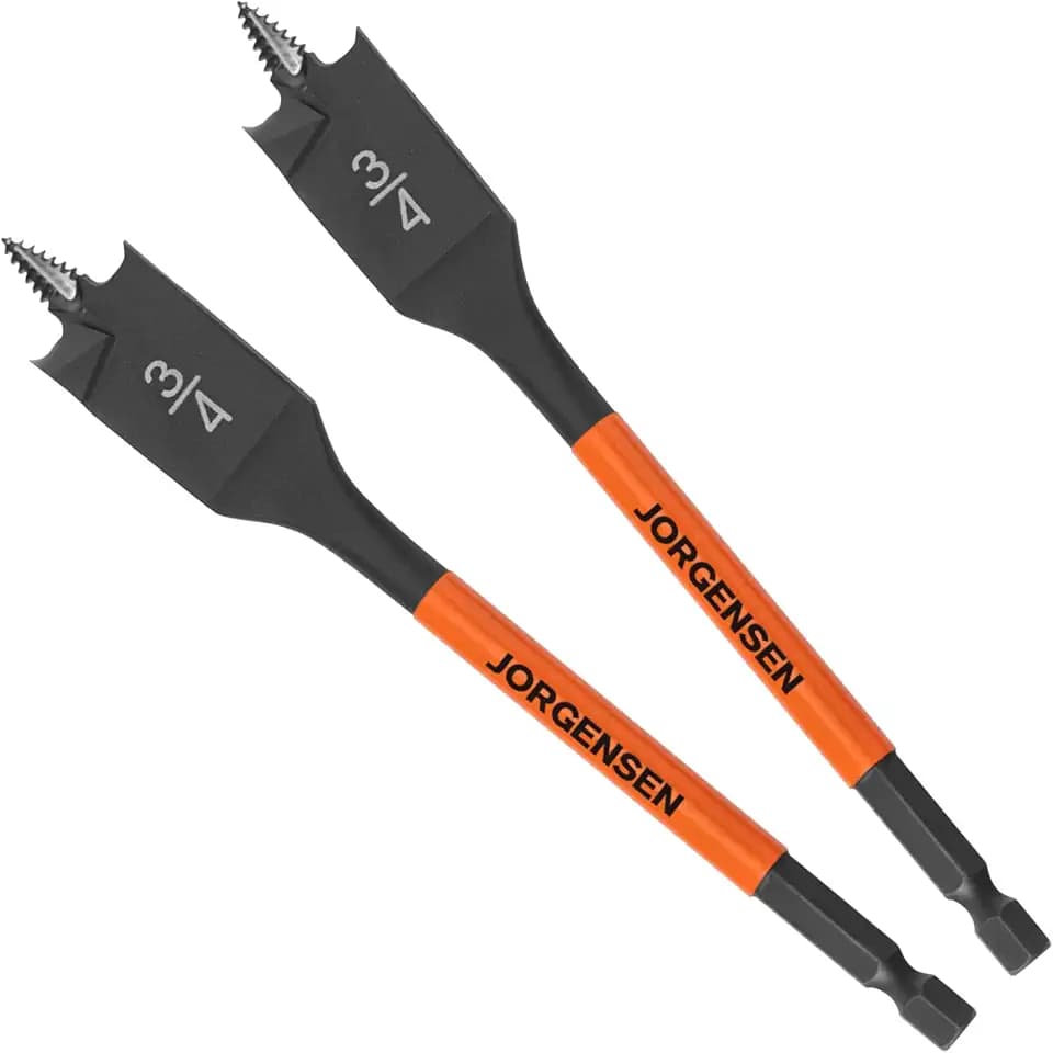 Jorgensen 2-Piece 3/4" x 6" Spade Drill Bits, 1/4" Hex Shank