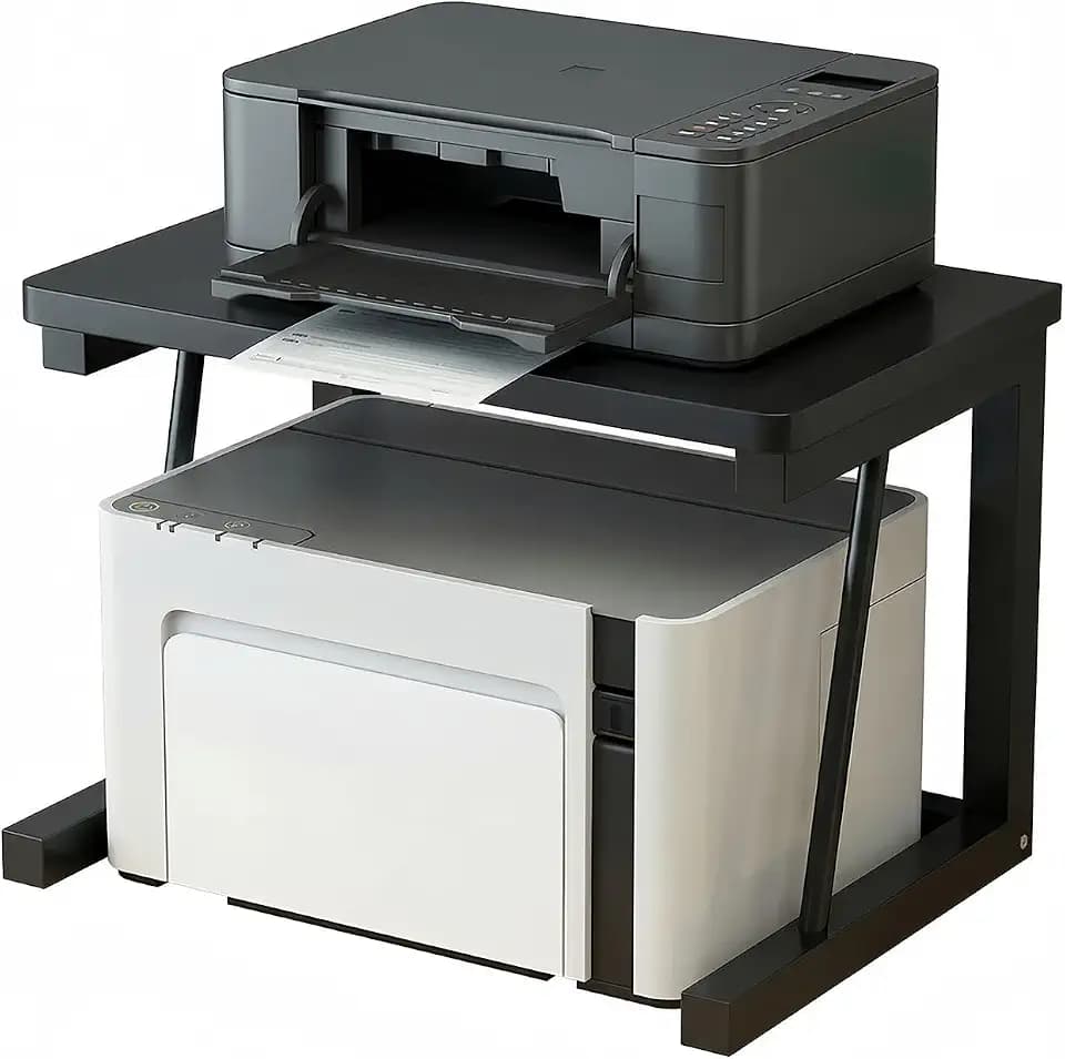 2-Tier Desktop Printer Stand, 22.5 x 14.8 x 15 in, Black
