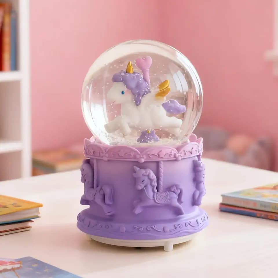 Unicorn Snow Globes,Kids Music Snowglobes with LED 7 Colors Lights,Automatic Snow Fall Effect,Home Decor for Children Room Essentials,Christmas or Birthday Gifts for 3-15 Year Old Girls