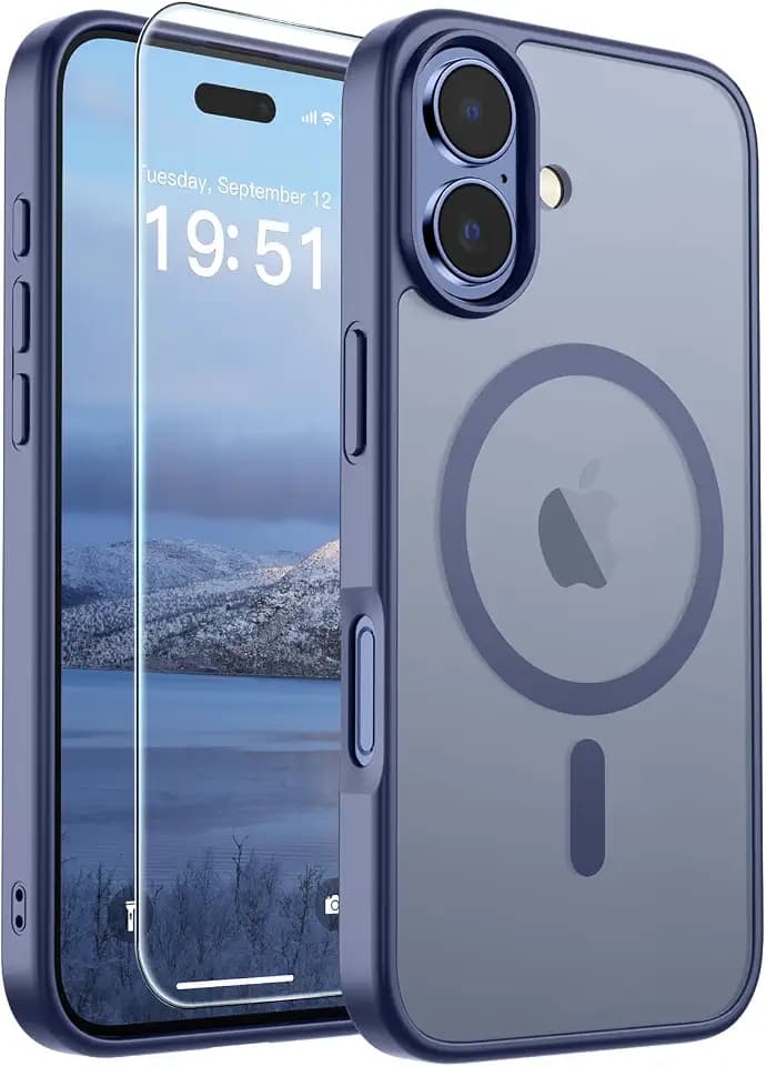 SUPFINE Magnetic for iPhone 17 Case Lavender Gray with Screen Protector