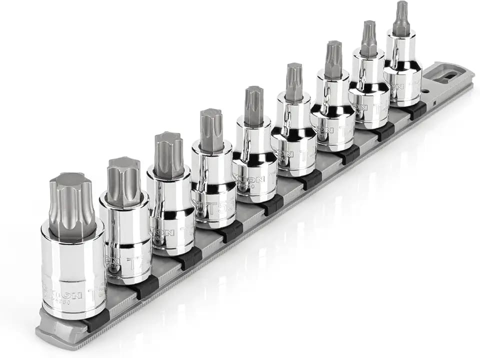 TEKTON Torx Bit Socket Set with Rail, 9-Piece | SHB92107