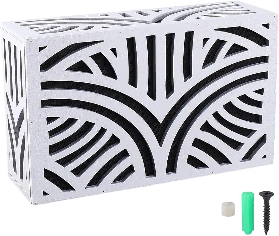 White Doorbell Chime Cover for Indoor Abstract Stripe Pattern