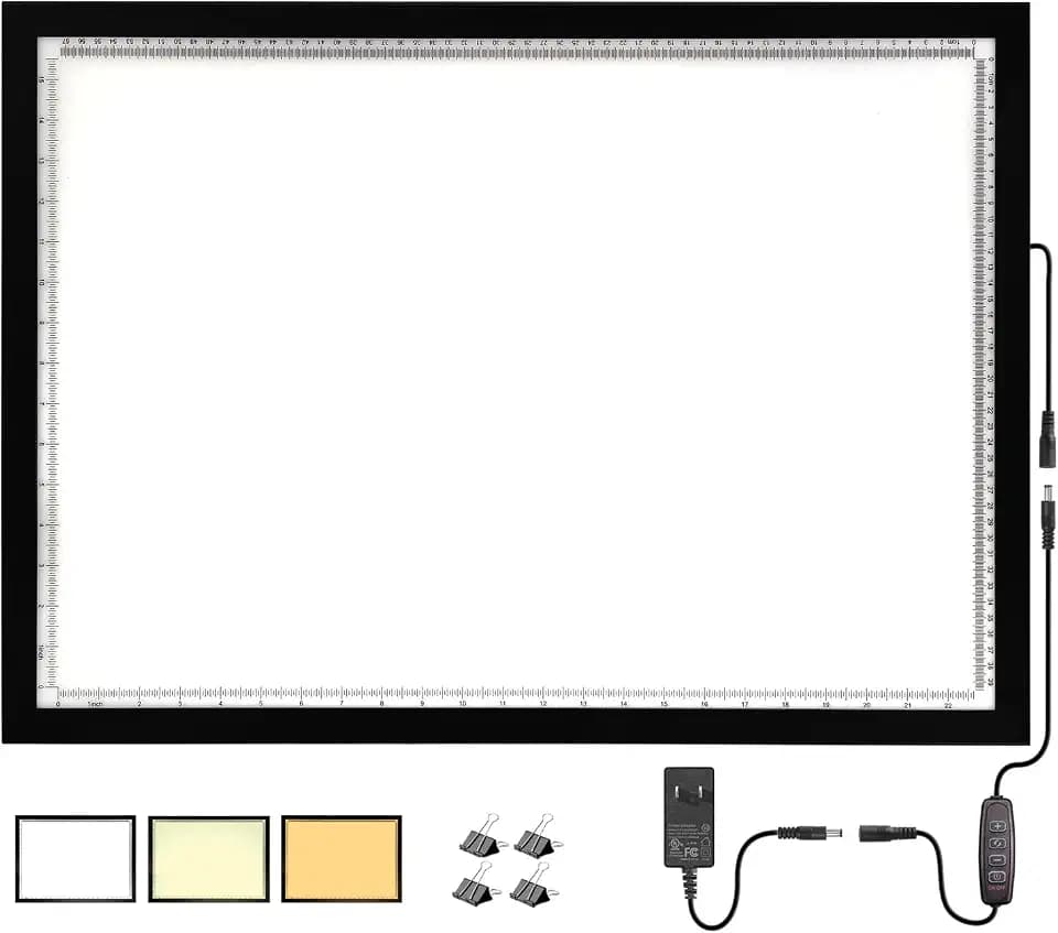 WELZK A2 Light Pad 10000 Lux, 3-Color LED Tracing Board for Diamond Art