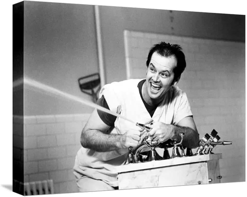 ART.COM Stretched Canvas Print One Flew over the Cuckoo's Nest, Jack Nicholson, 1975, 16" x 12"