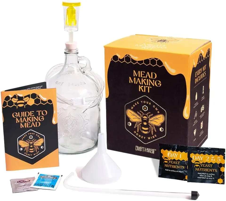 Craft A Brew - Mead Making Kit – Reusable Make Your Own Mead Kit – Yields 1 Gallon of Mead