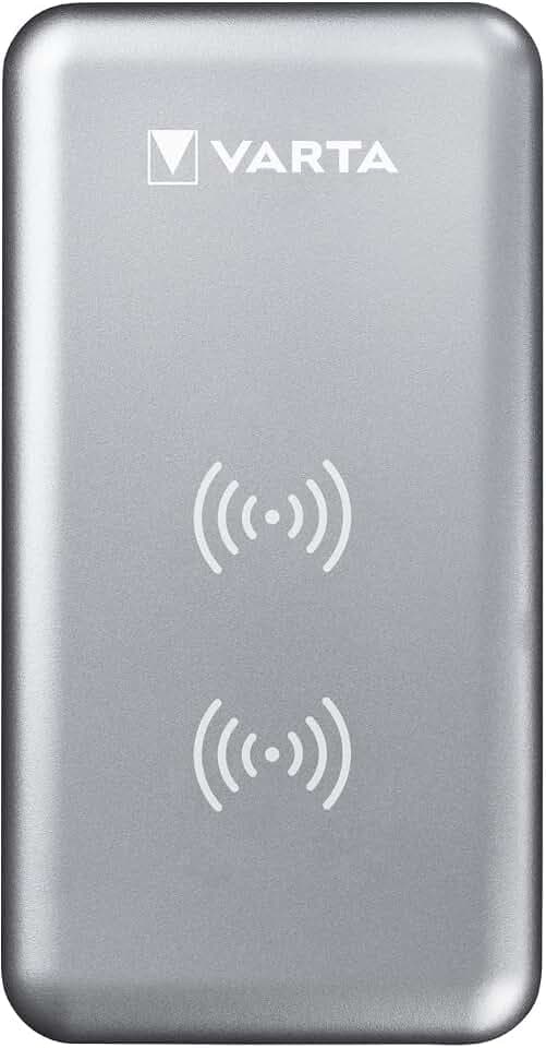 VARTA Fast Wireless Charger, kabelloses Ladegerät, Qi Ladestation für besseres Laden (horizontal, vertikal, flach), Ladeständer inkl. Micro USB Ladekabel