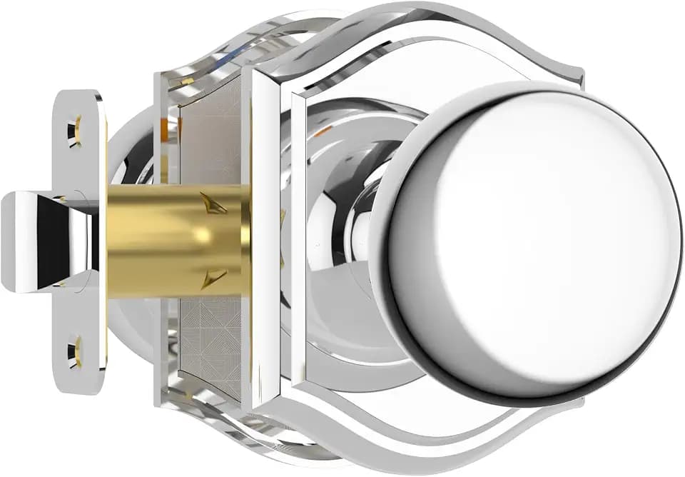 Passage Door Knob Interior, Bright Chrome, Zinc Alloy