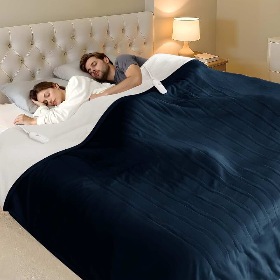 Queen Size Heated Blanket - Dual Control Electric Blanket Queen