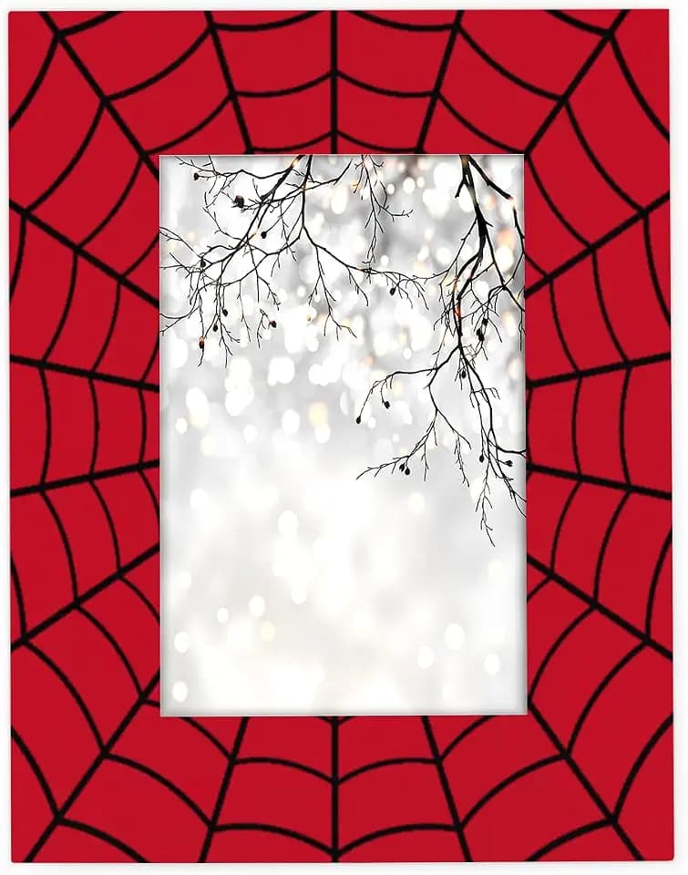 Cool Spider Web 8x10 Picture Frame Wooden Picture Frames for Wall Hanging & Tabletop Decor Display 8x10 or 8x8 Picture Collage Family Weddings Christmas Photo Frame for Gift