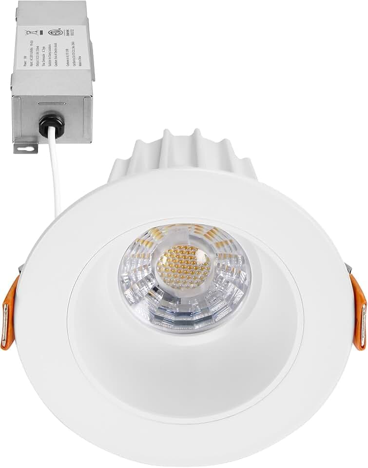 Maxxima 2" Recessed Anti-Glare LED Downlight, White, 600 Lumens, 5 CCT