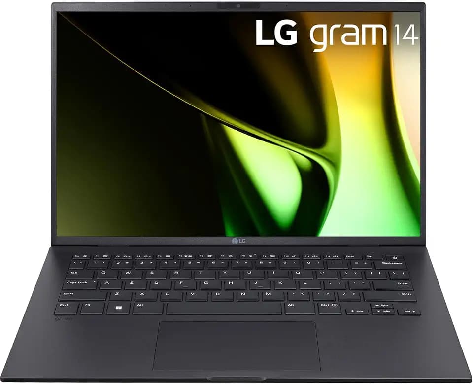 LG Gram 14ZD90S-G.AX75B Ultraleichtes Notebook, 35,5 cm (14 Zoll), 1920 x 1200, entspiegeltes IPS-Panel, Intel Core Ultra 7, 16 GB RAM, 512 GB SSD, 1,120 g, Akku bis zu 29,5 h, FreeOS, Obsidianschwarz