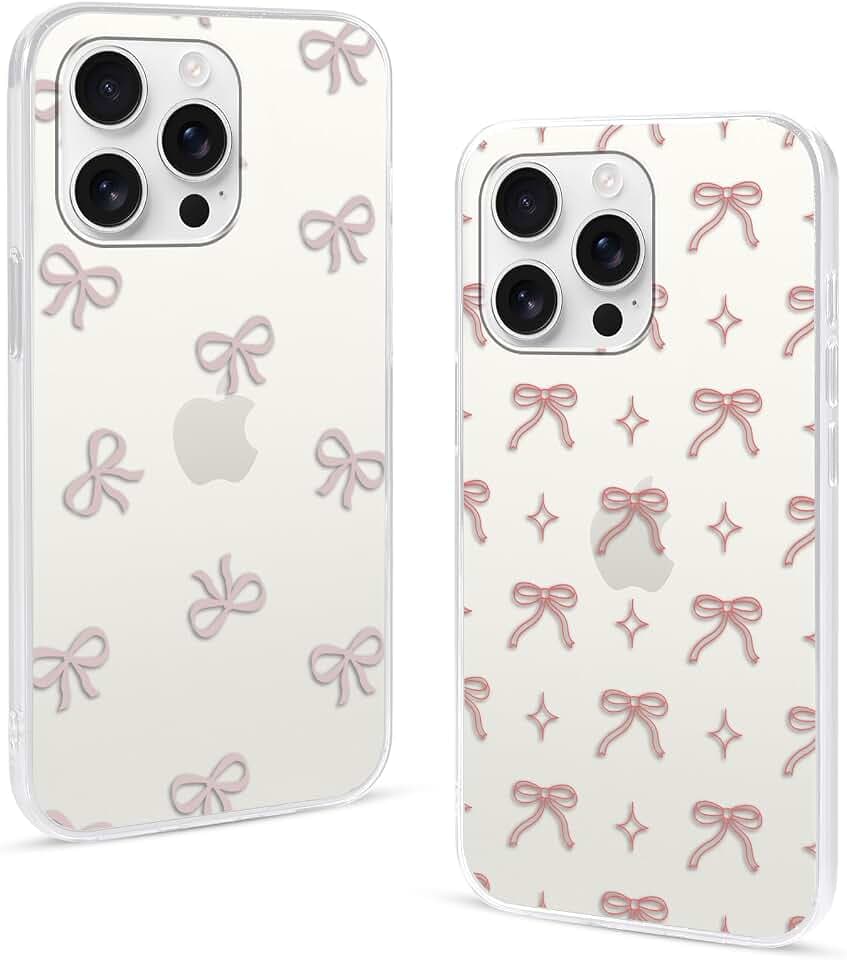 2 Stück Transparent Handyhülle für Xiaomi Redmi Note 12 Pro 5G Hülle 6,67",Cartoon Süß Bogen Schleife Muster Aesthetic Mädchen Handyhülle Stoßfest Schutzhülle für Xiaomi Redmi Note 12 Pro 5G,Cartoon