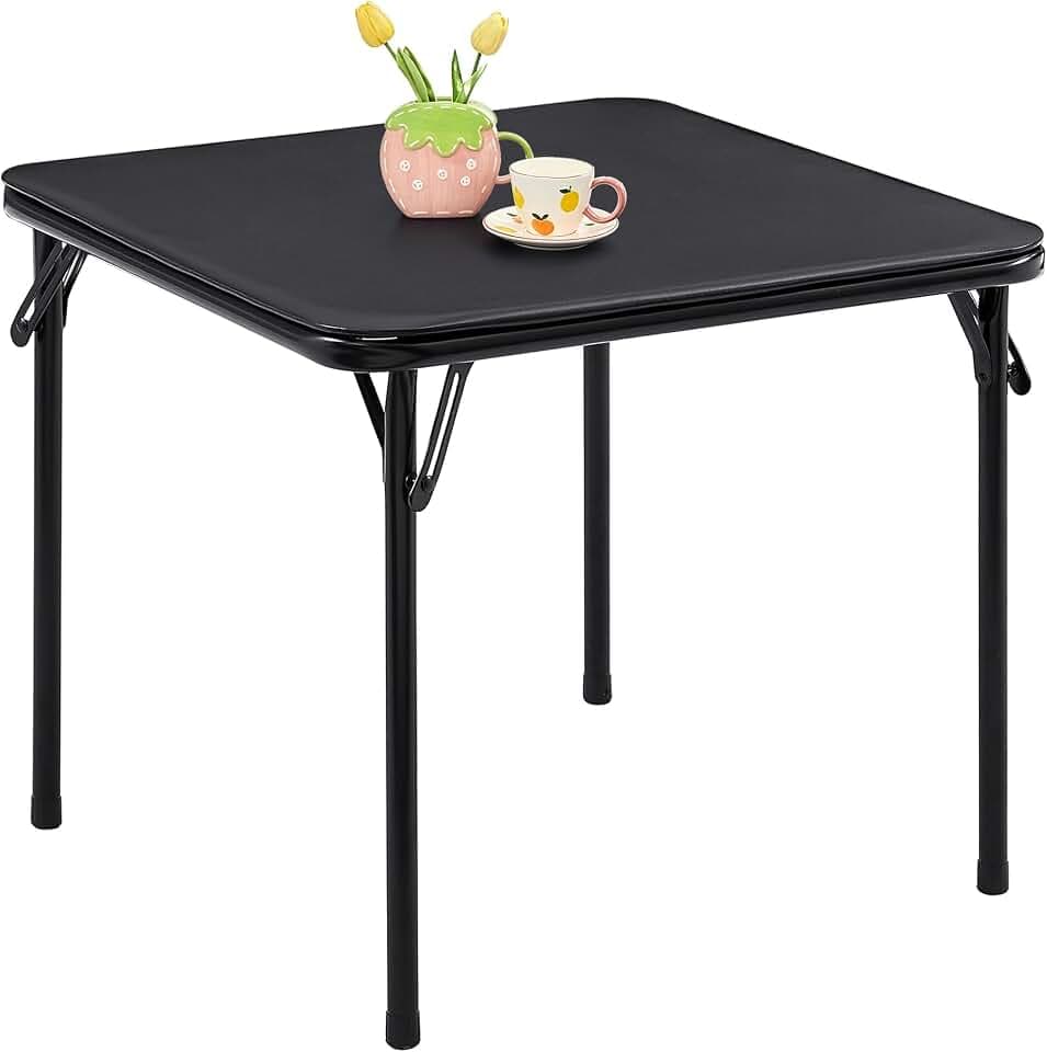 VECELO 24" Kids Folding Card Table, Soft Padded Top, 1 Piece, Black