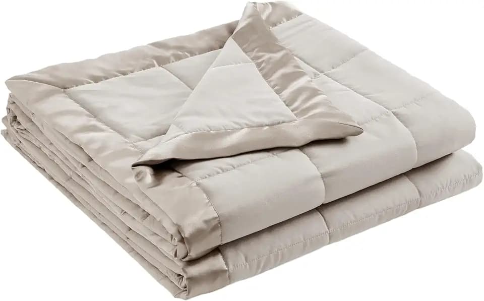 Madison Park Down Alternative King Size Blanket for Bed, Satin Trim, Grey