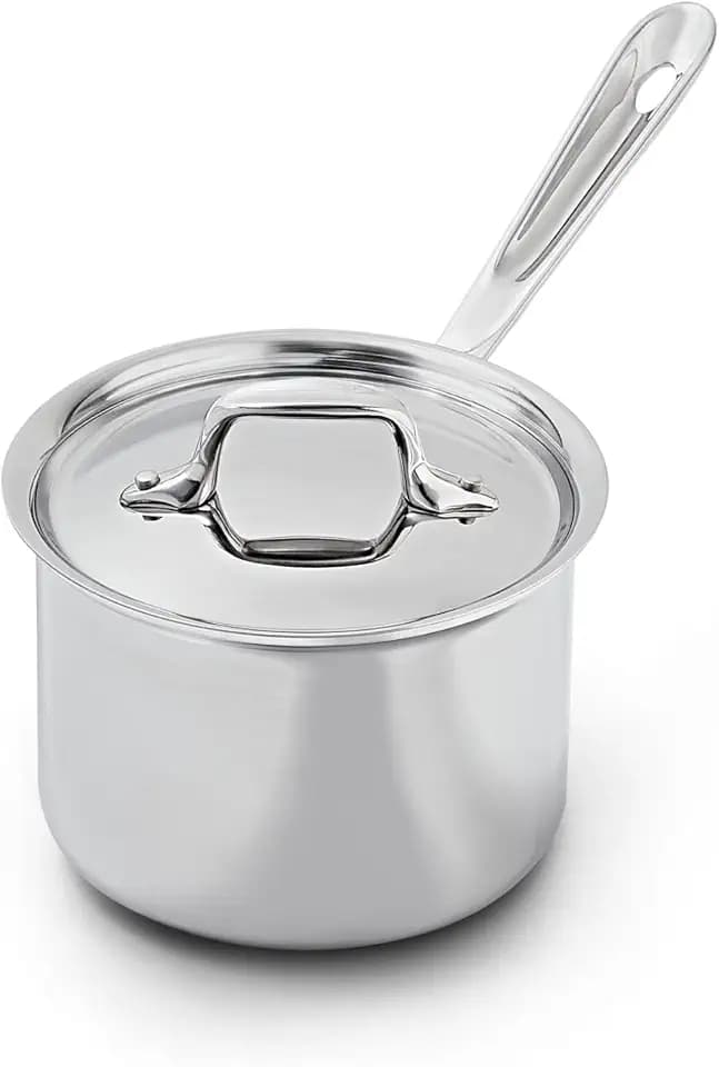 All-Clad D3® Stainless Steel 2 Qt Saucepan with Lid, Made in the USA