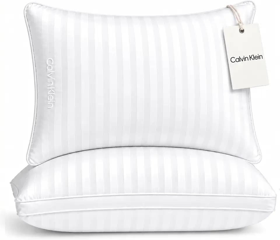 Calvin Klein Hotel Collection Bed Pillows Queen Size Set of 2, Medium Firm