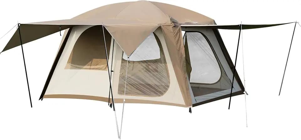 Vidalido 4-6 Person Camping Tent with 3 Door 2 Room Waterproof