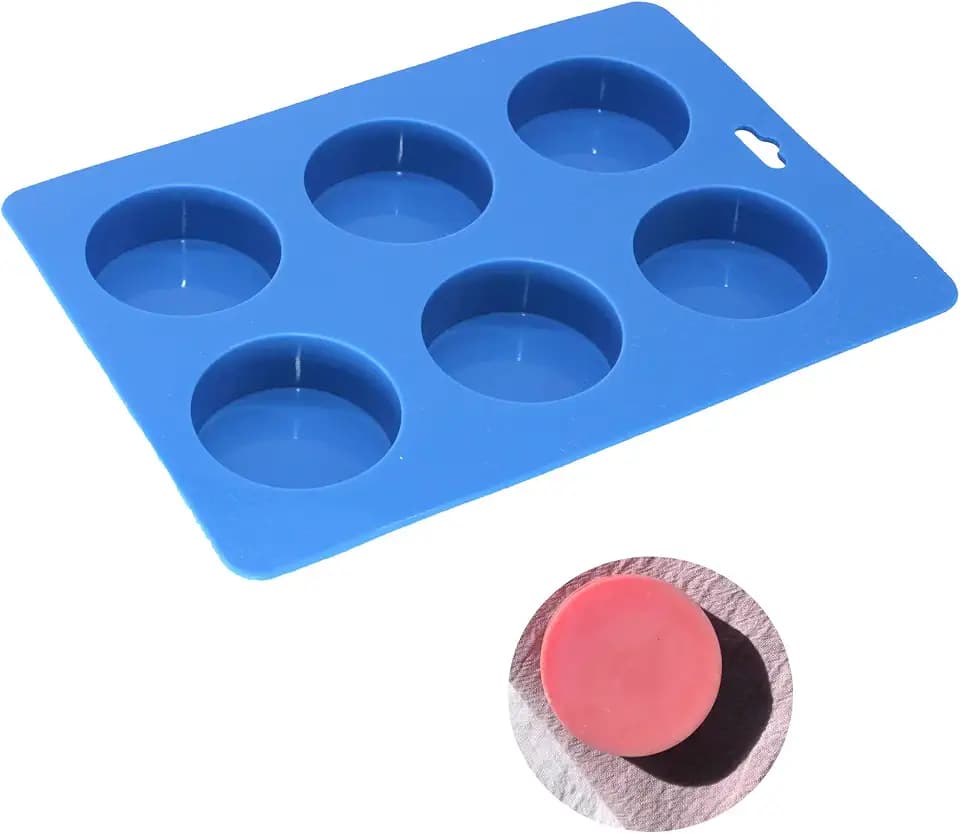 X-Haibei Round Guest Basic Soap Lotion Bar Resin Crafts Silicone Mold Dia. 2 inch,Height 0.7 inch per Cavity 2oz per Cell | Easy Release & Thick Design