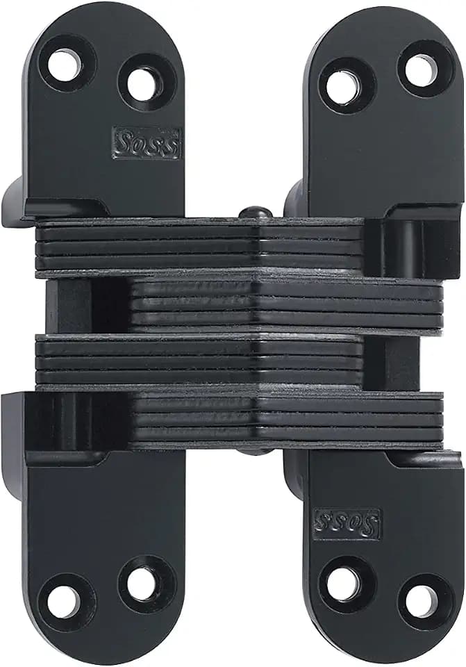 SOSS Invisible Hinge Model 218 for 1-3/4" Thick Material, 20 Minute Fire Rated, Zinc, Black E-Coat Exterior Finish, Model Number 218US19