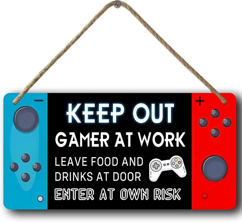 Game Room Sign Gaming Accessories Gamer Room Decor For Boys Keep Out Gamer At Work Signs Funny Gaming Room Door Decor Gaming Zone Wood Sign Girl Gamer Room Wooden Game Wall Decoration