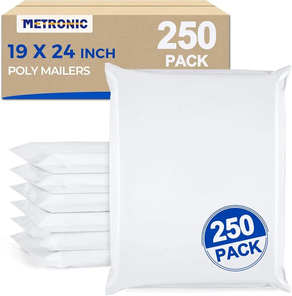 Metronic Poly Mailers 19x24 Inch 250 Pack Bulk Shipping Bags for Business