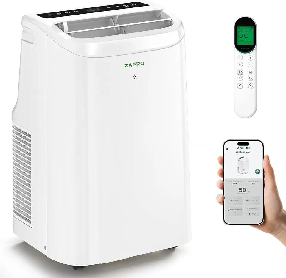 ZAFRO Portable Air Conditioner, 12000 BTU(8000 BTU SACC), 72H Drainage-free