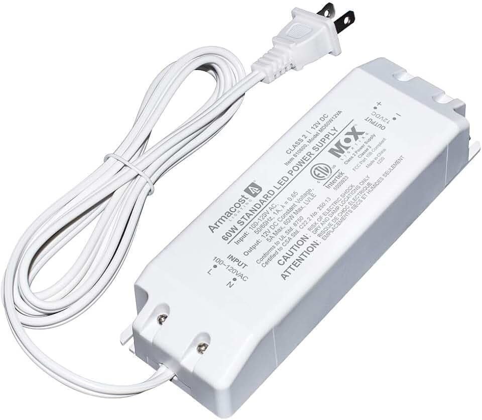 Armacost Lighting 810600 12 Volt LED Power Supply, White