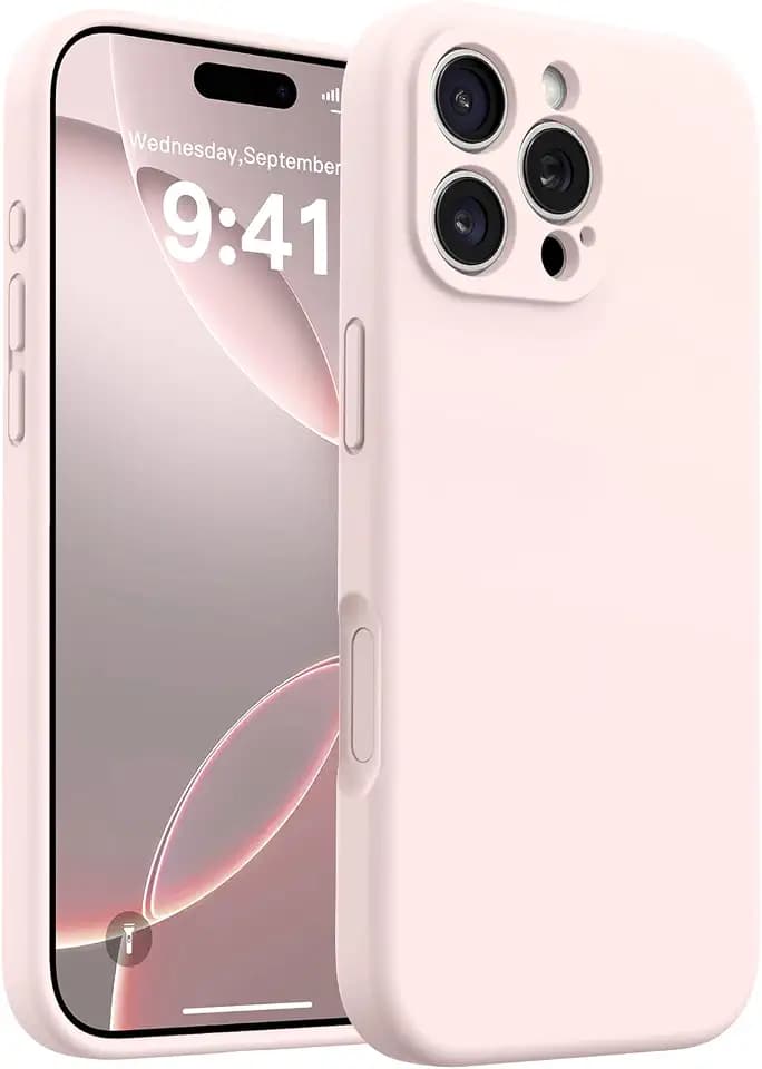 AOTESIER Magnetic for iPhone 16 Pro Max Case, Silicone | Full Camera Protection | Integrated Camera Control Button | MagSafe Compatible |Anti-Scratch Microfiber Lining Phone Case, Chalk Pink
