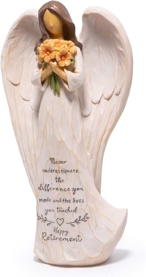 HodaoART 8.75in Angel Gift for Retirement Sculpted Hand-Painted Figurines