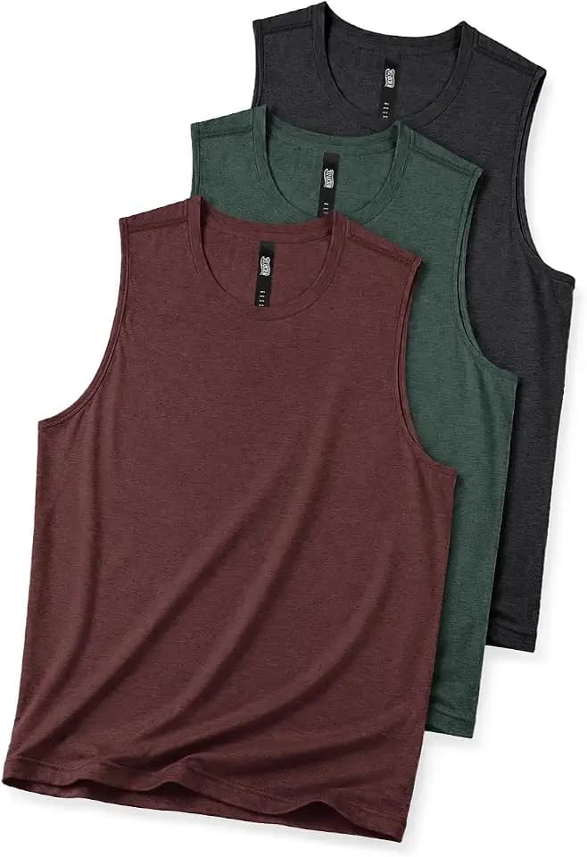 ASLAB CREW Men's Everyday Comfort Muscle Tee, Ultra-Soft Tank Tops Moisture Wicking UPF 50+ Workout Sleeveless Shirts