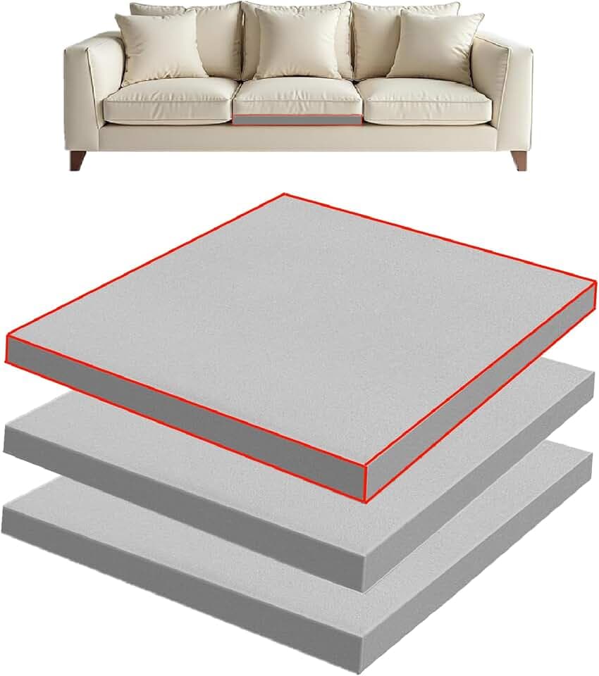24" X 24" Couch Cushion Support for Sagging Seat, 40D High Density Foam Sofa Cushion Support, 3 Pcs Sag Repair Pad, Furniture Seat Under Cushions Supporter