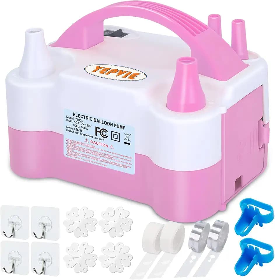 Electric Balloon Pump, Portable 2 Modes Balloon Blower Machine with 14 Balloon Arch Kits, Air Pump for Balloon, Balloon Inflator for Party Decoration