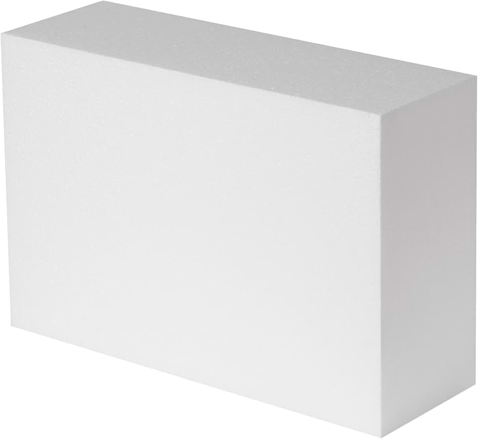 Crafare 1 Pack Craft Foam Blocks 12x8x4in Styrofoam Block for School Arts