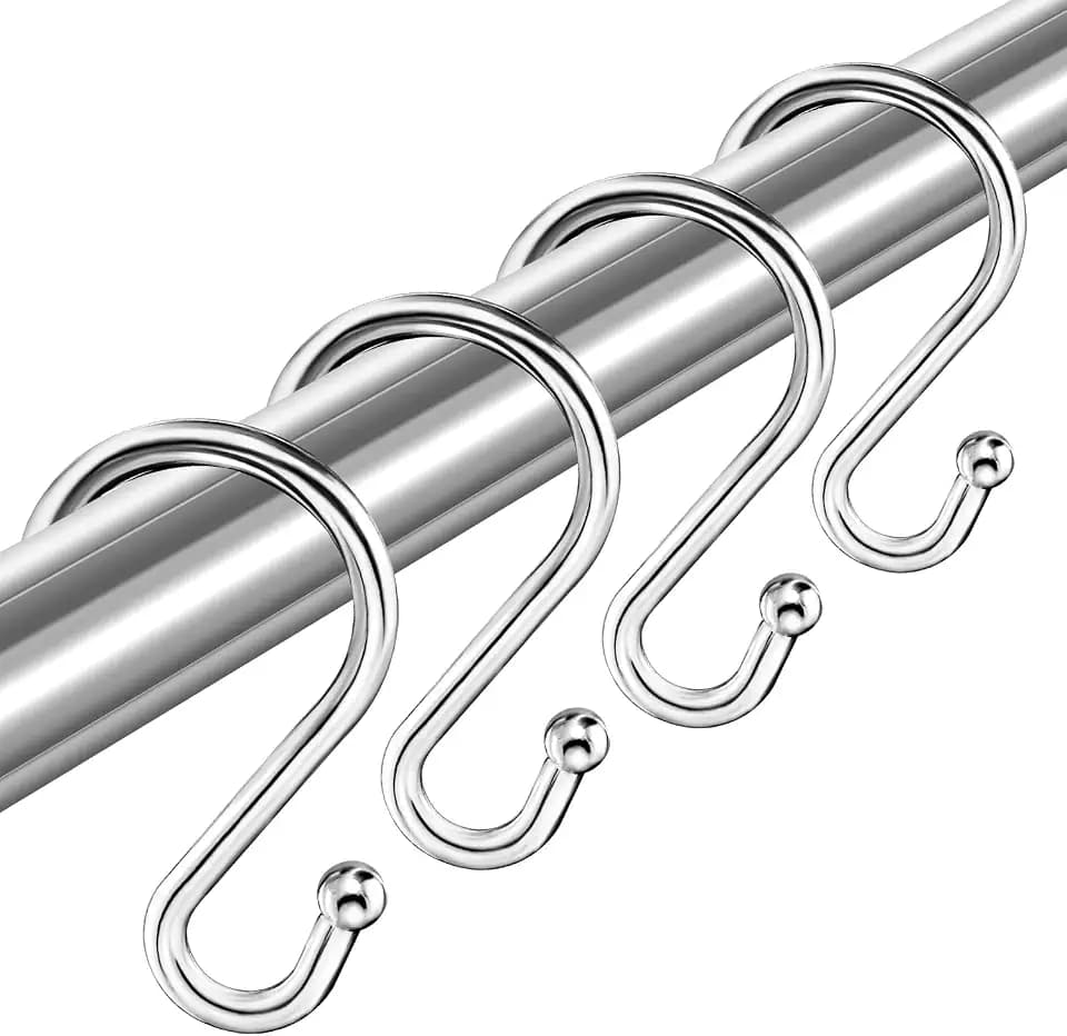 TOPROD S Shaped Shower Curtain Hooks Rings Shower Curtain Hangers S Hooks