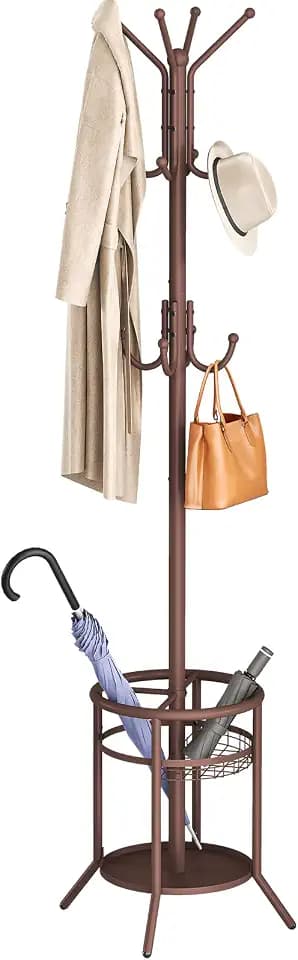 ELYKEN Coat Rack Freestanding, Metal Coat Rack with Umbrella Holder