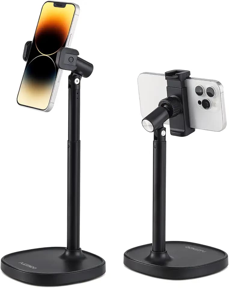 Handy Ständer Tisch,Höhen und Winkel Verstellbar Handy Halterung für Schreibtisch Kompatibel mit iPhone 17 16 15 14 13 12 Mini Pro Max Xs Xr X,Samsung,Smartphone