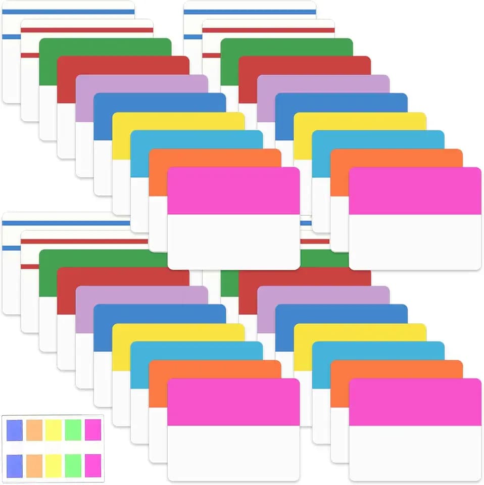 ELII 900 Pcs 2 Inch Sticky Index Tabs - Colorful Writable Book Tabs