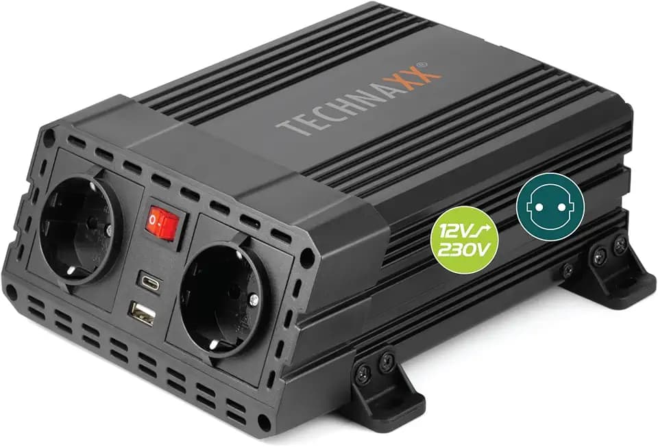 Technaxx KFZ Wechselrichter 12V auf 230V 600W, Inverter, TÜV geprüft TE19