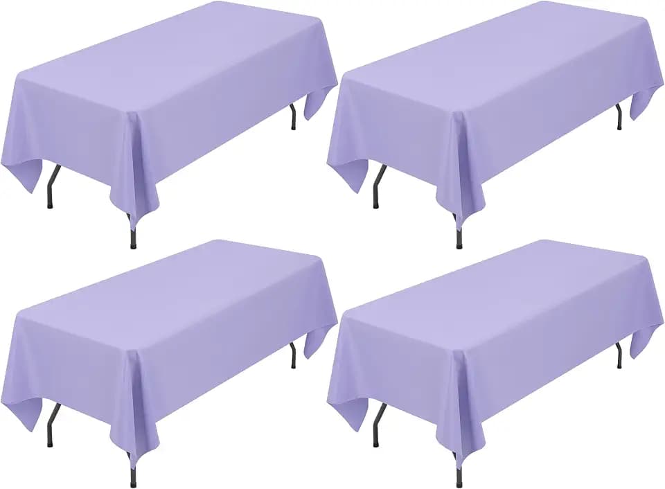 Showgeous 4 Pack Lavender Polyester 60x102 Inch Tablecloths
